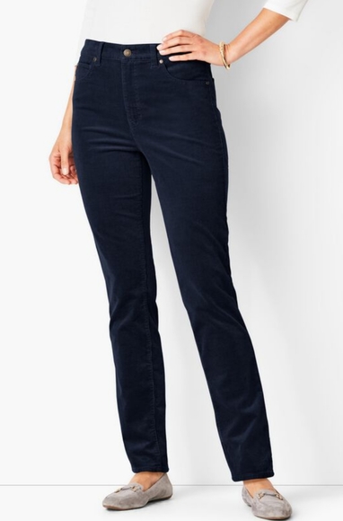 Talbots High-rise Straight-leg Cords - black - Picture 1 of 11